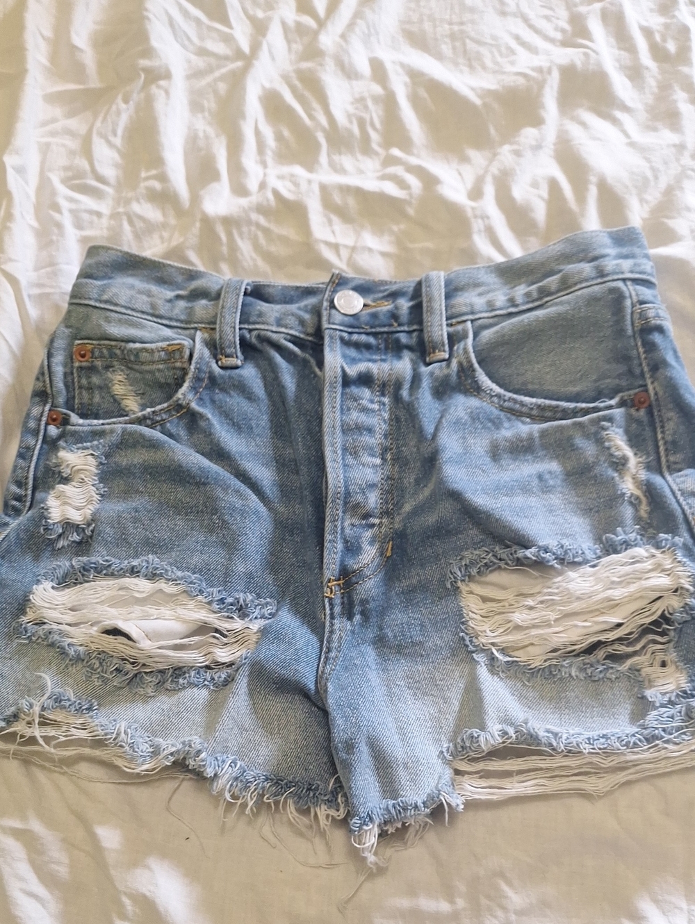 Cello Light Blue Distressed Denim Shorts - Women Size S